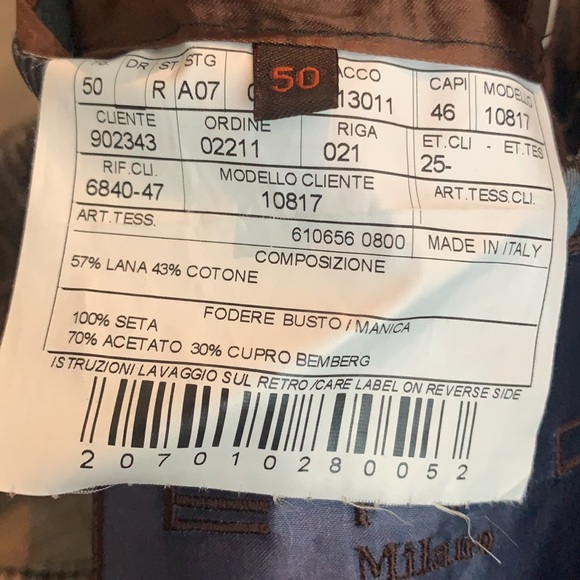 Men’s Etro Brown Check Wool Blazer, Like New SZ50 - Picture 9 of 9